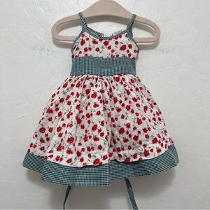 Y2K Baby Girl Floral Gingham Dress